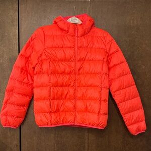 Aritzia Neon Orange Puffer Jacket